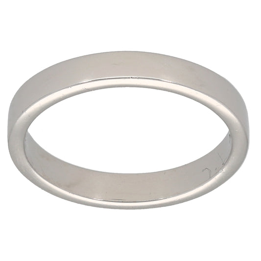 9ct White Gold Plain Wedding Ring Size N