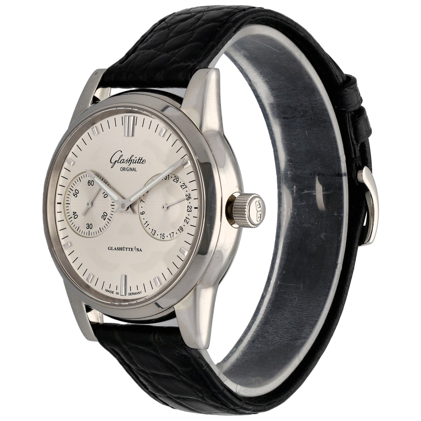 Glashütte Original Senator Hand Date 1.39.58.02.02.04 40mm Stainless Steel Watch