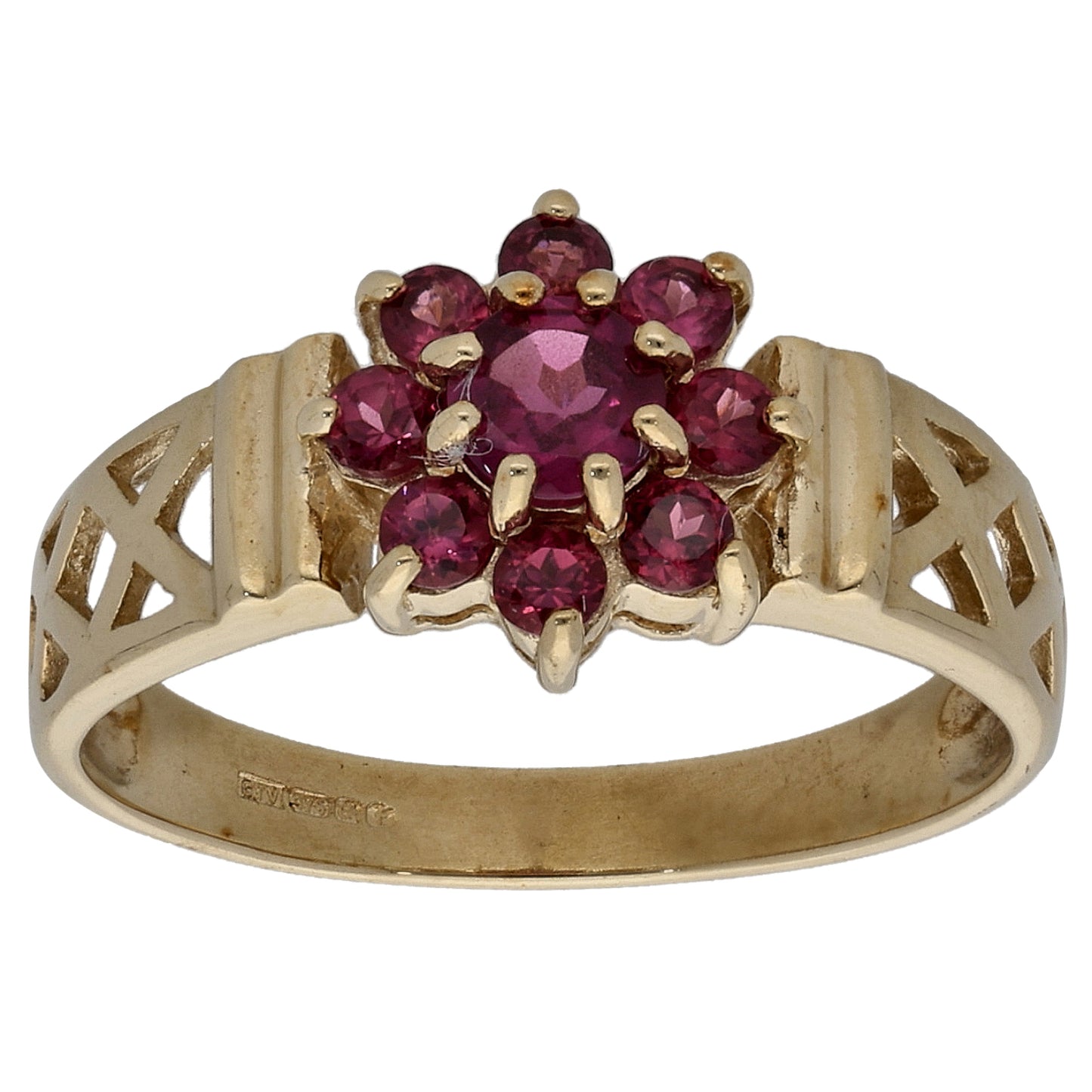 9ct Gold Garnet Dress/Cocktail Ring Size N