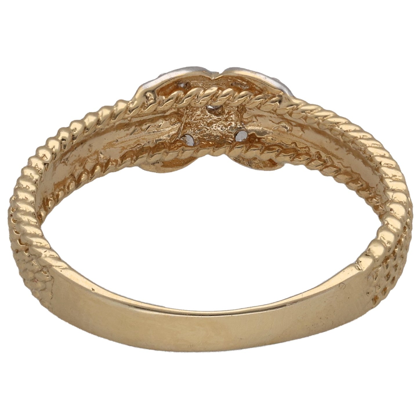 9ct Bicolour Gold 0.025ct Diamond Dress/Cocktail Ring Size Q