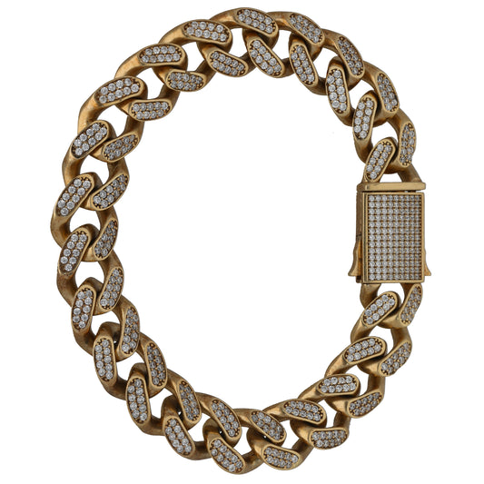 9ct Gold Cubic Zirconia Curb Bracelet