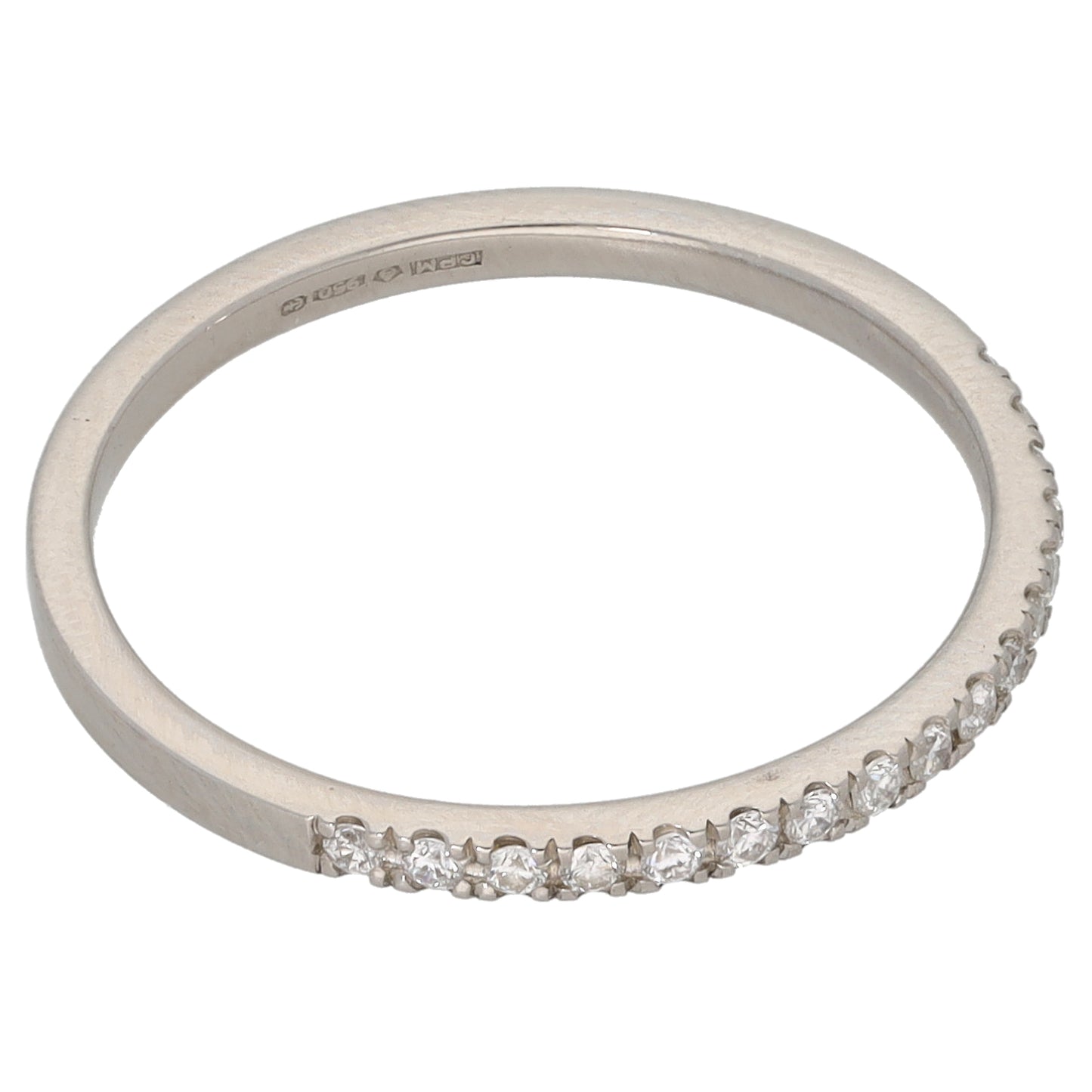 Platinum 0.17ct Diamond Half Eternity Ring Size M
