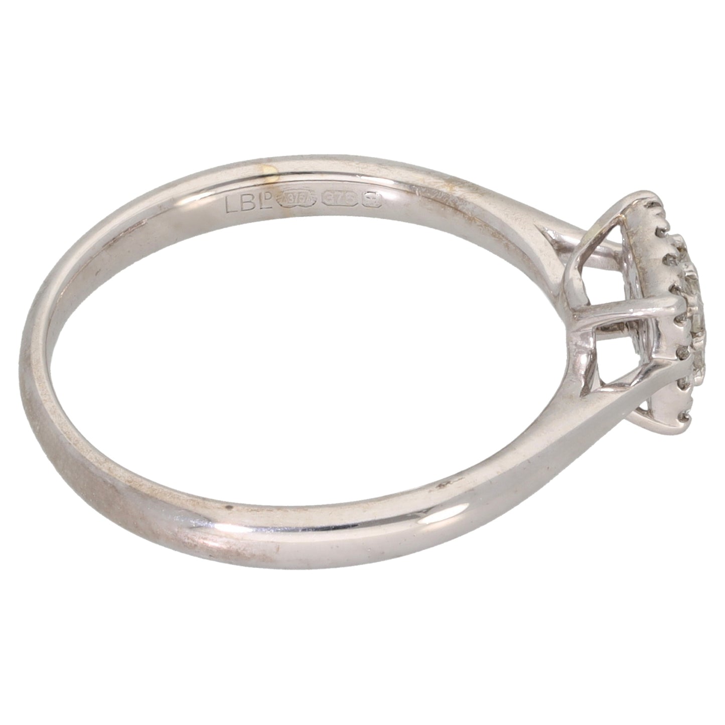 9ct White Gold 0.24ct Diamond Cluster Ring Size M
