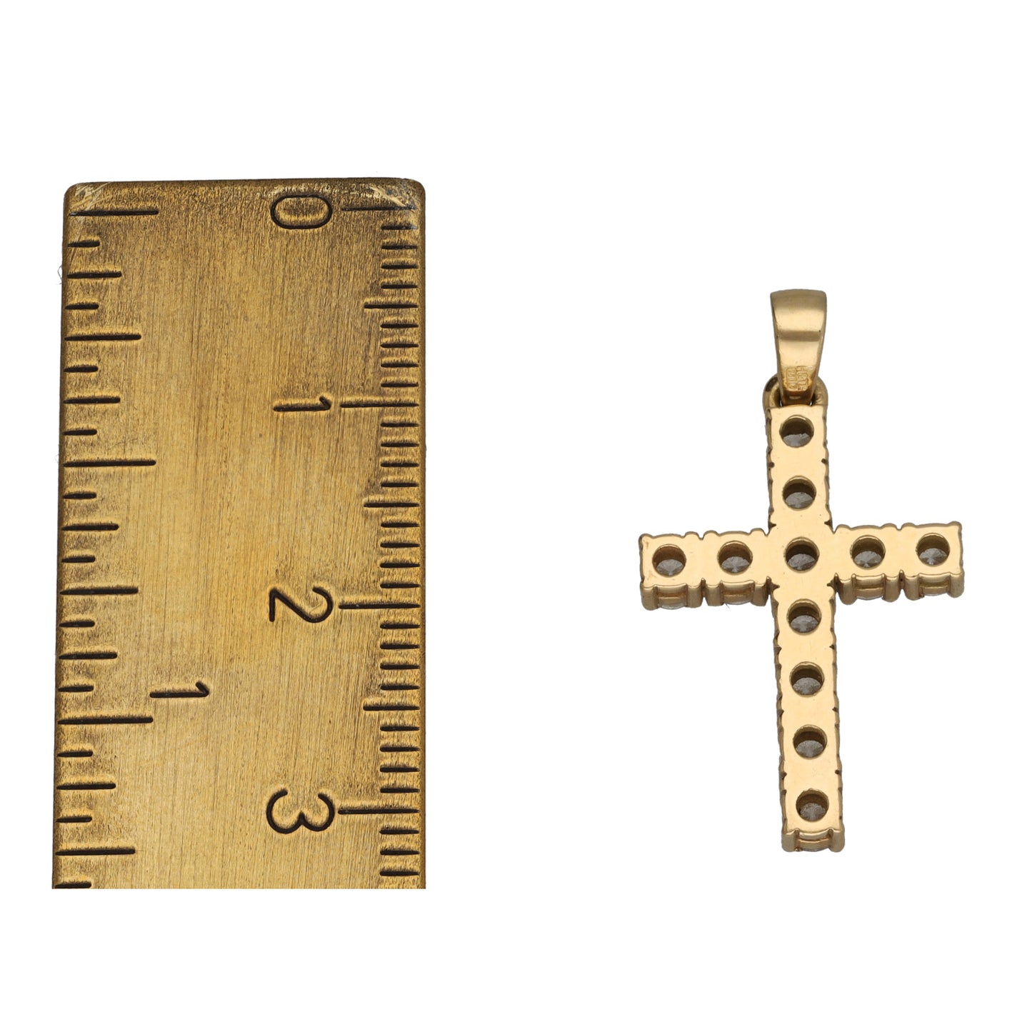 18ct Gold 0.77ct Diamond Cross Pendant
