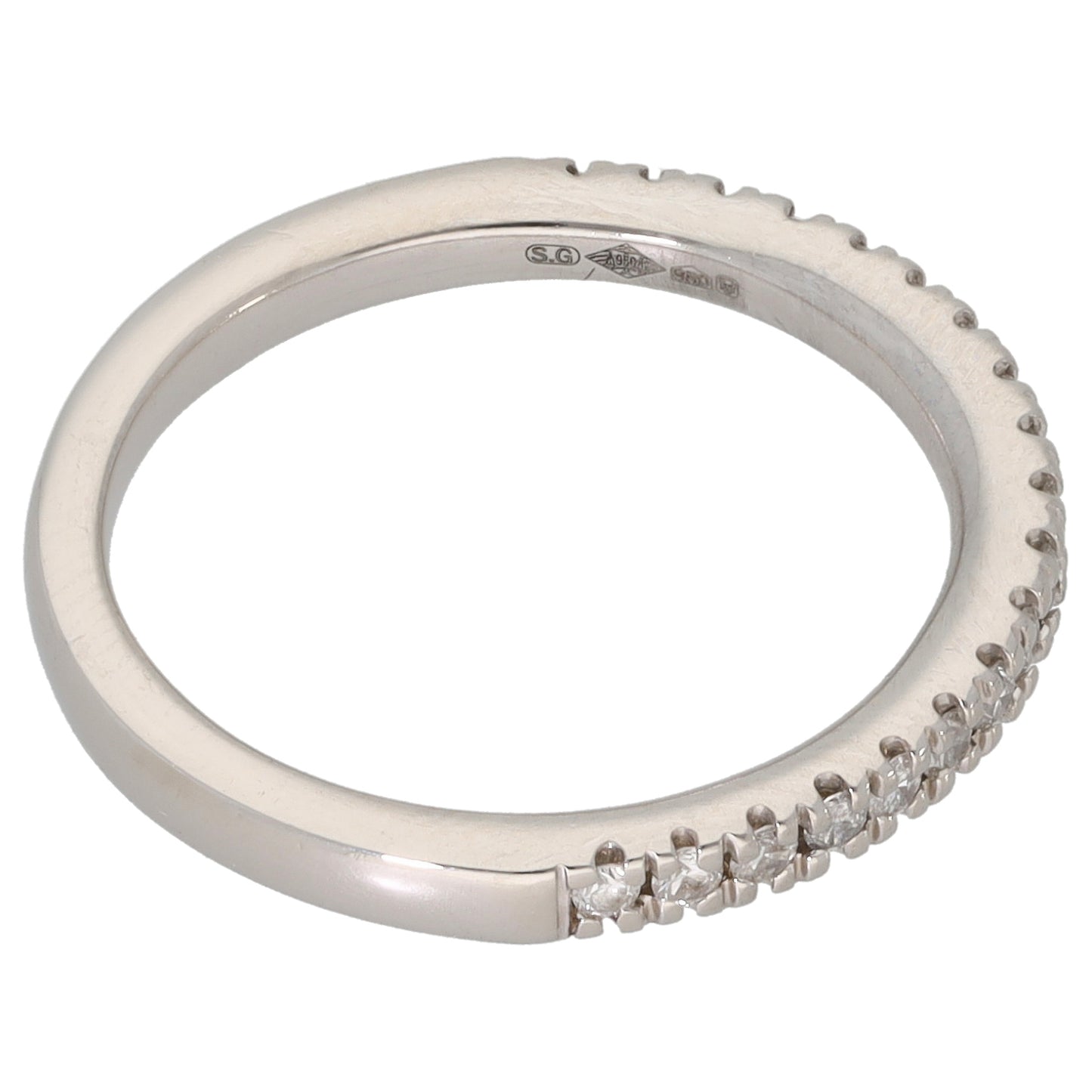 Platinum 0.22ct Diamond Half Eternity Ring Size K