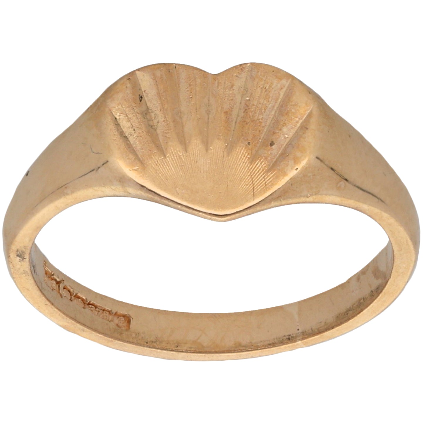 9ct Gold Patterned Signet Ring Size L