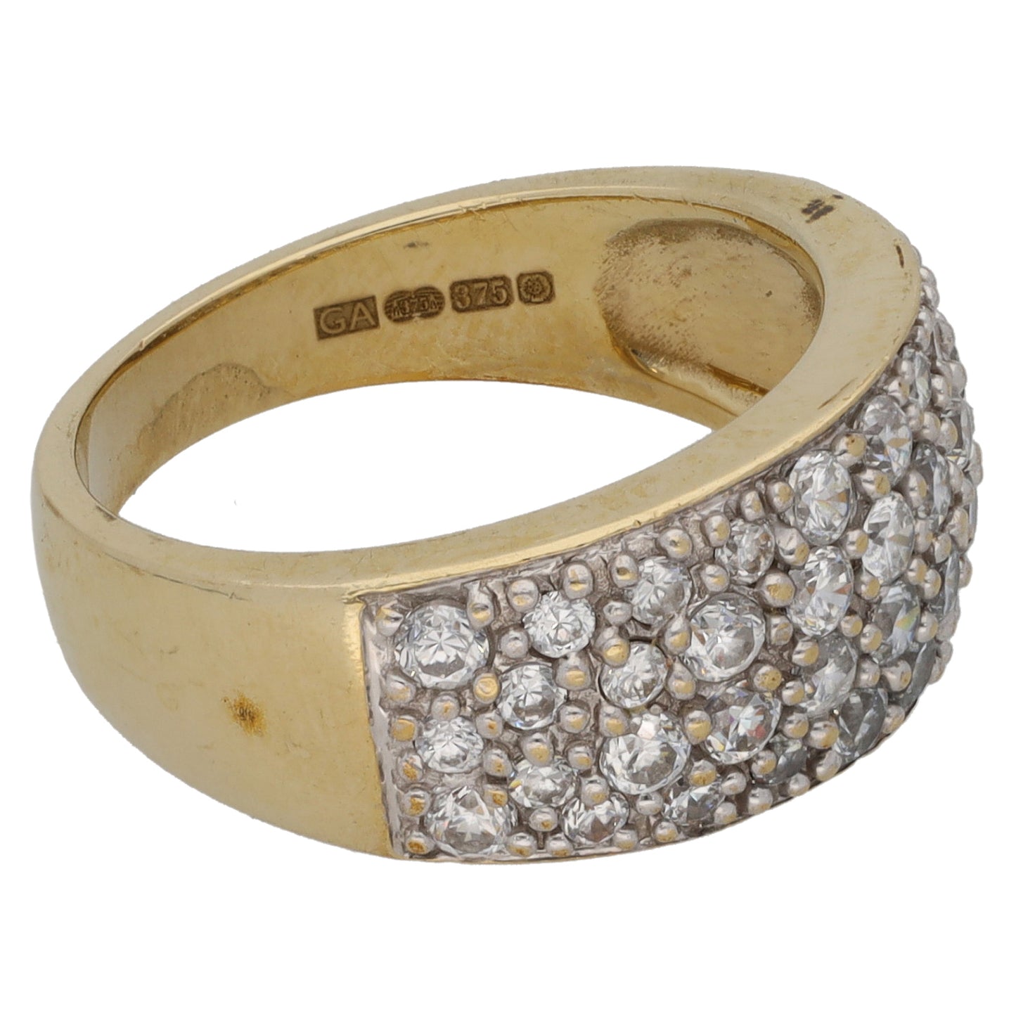 9ct Gold Cubic Zirconia Dress/Cocktail Ring Size L