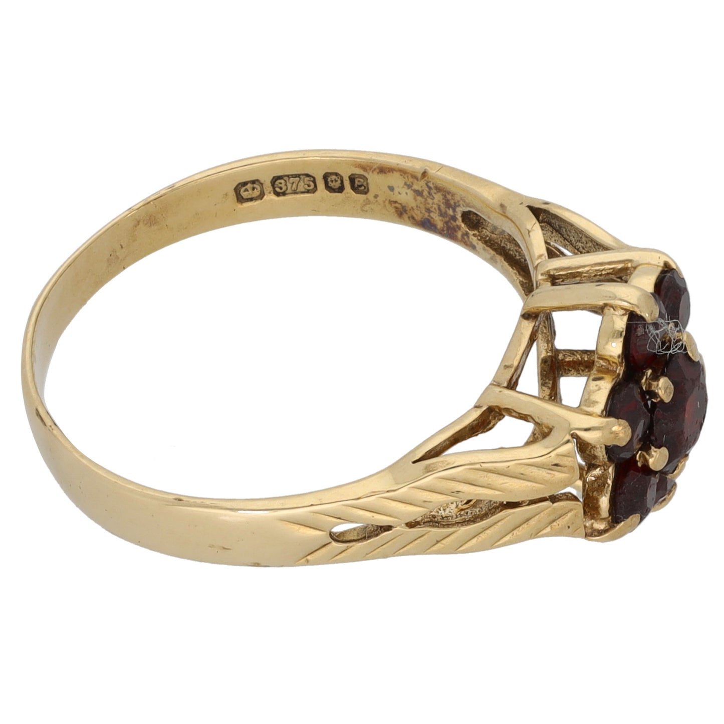 9ct Gold Garnet Dress/Cocktail Ring Size O