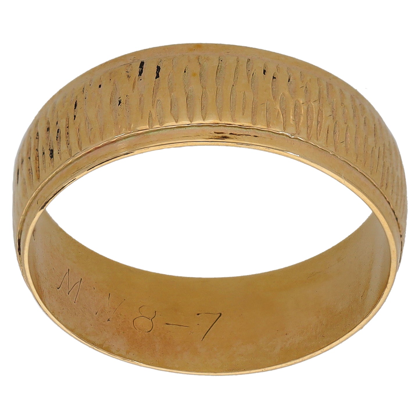 9ct Gold Patterned Wedding Ring Size O