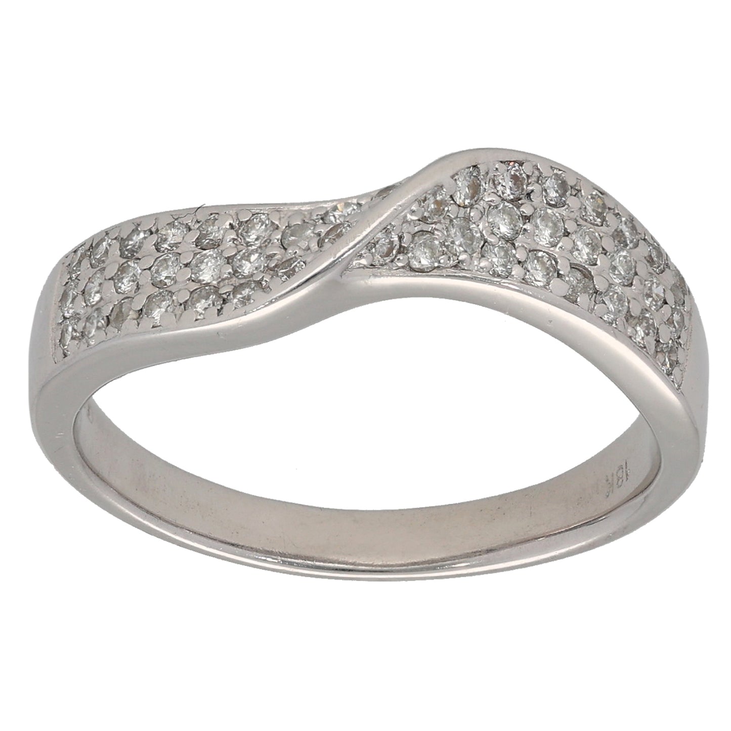 18ct White Gold 0.44ct Diamond Half Eternity Ring Size Q
