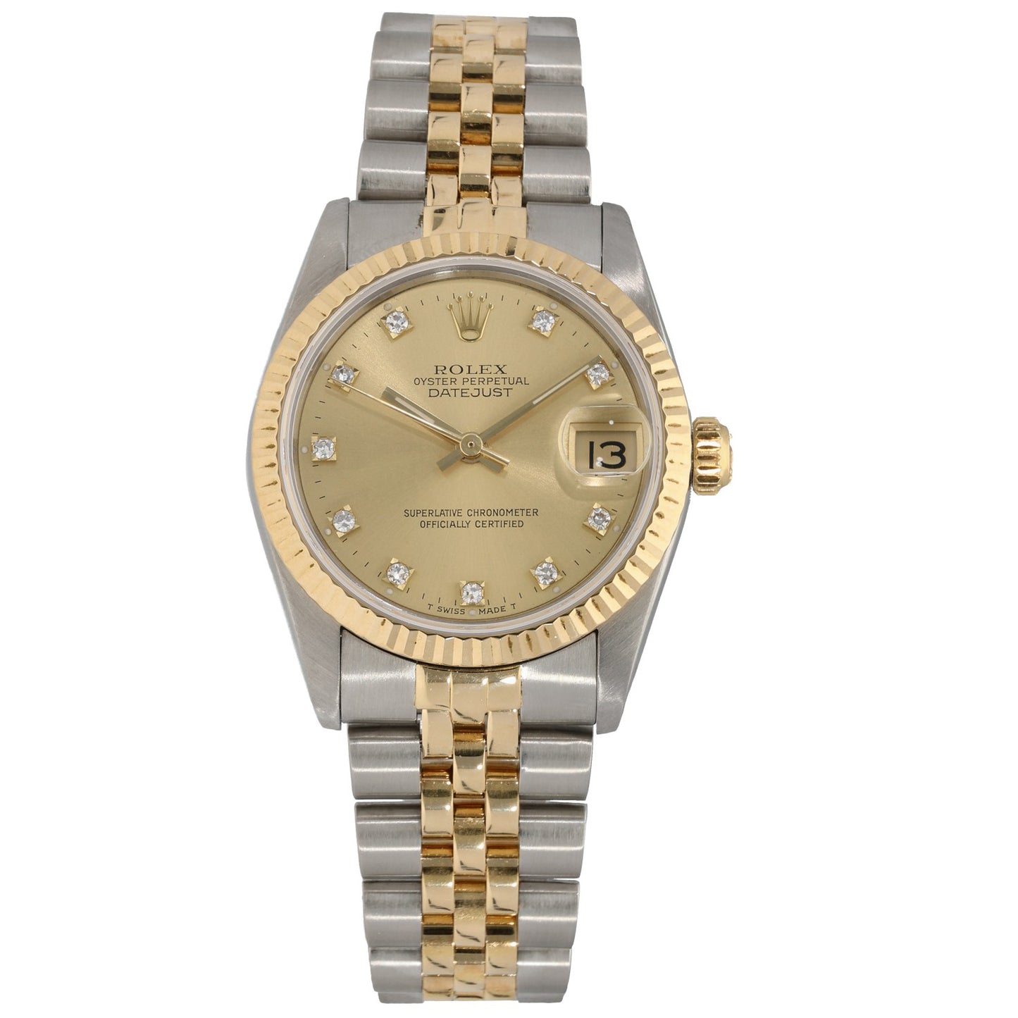 Rolex Datejust 68273, Mid Size Datejust, Champagne Dial, Bi-Colour, Front Image