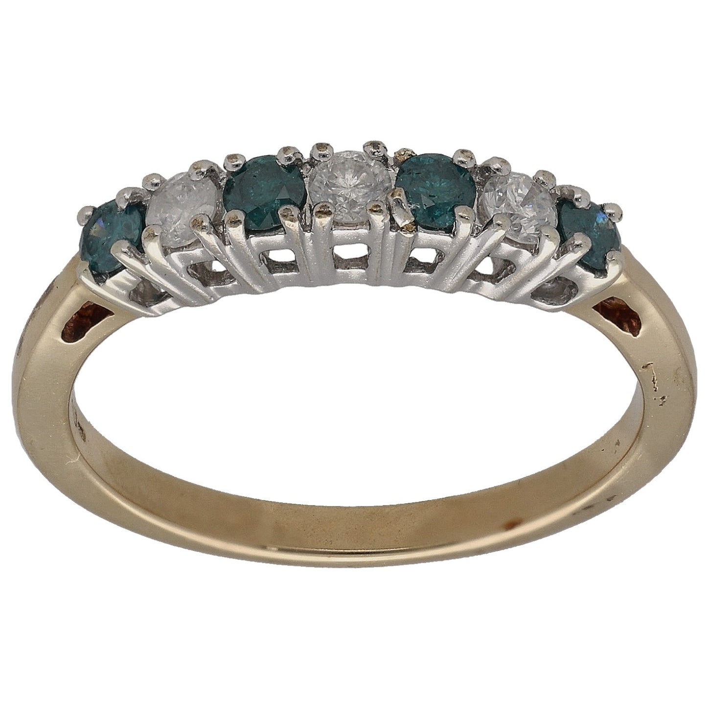 9ct Gold 0.49ct Diamond Half Eternity Ring Size P