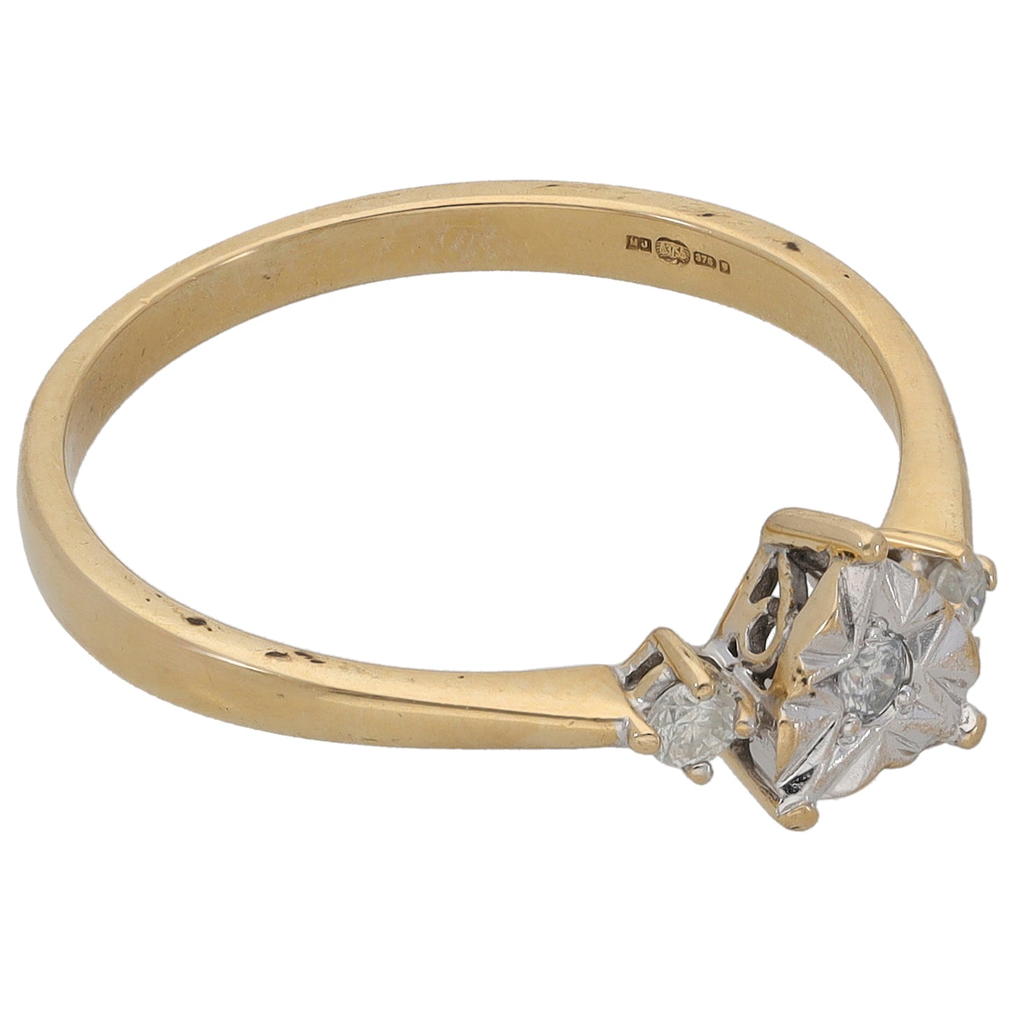 9ct Gold 0.10ct Diamond Solitaire Ring Size P