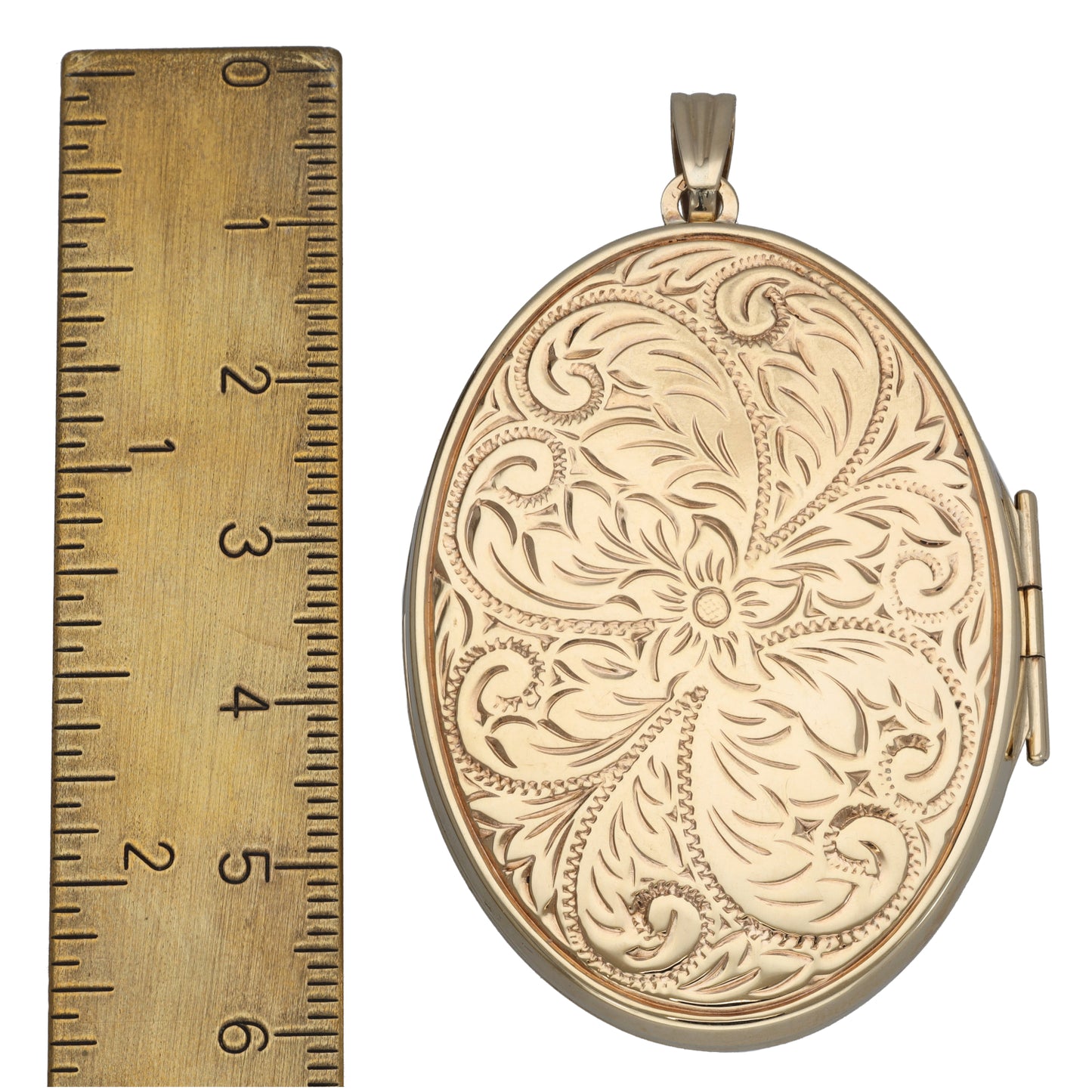 9ct Gold Patterned Locket Pendant
