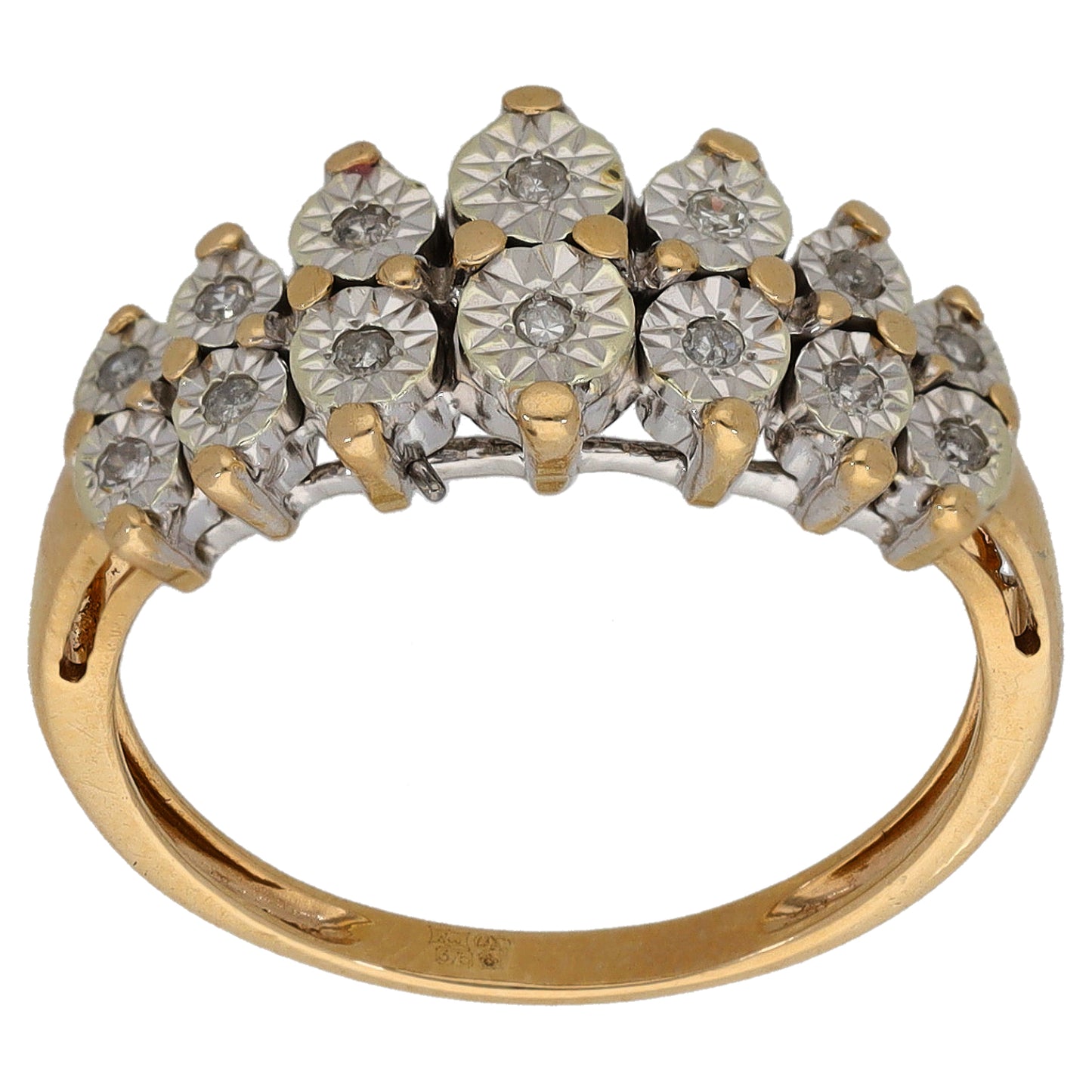 9ct Gold 0.07ct Diamond Dress/Cocktail Ring Size N