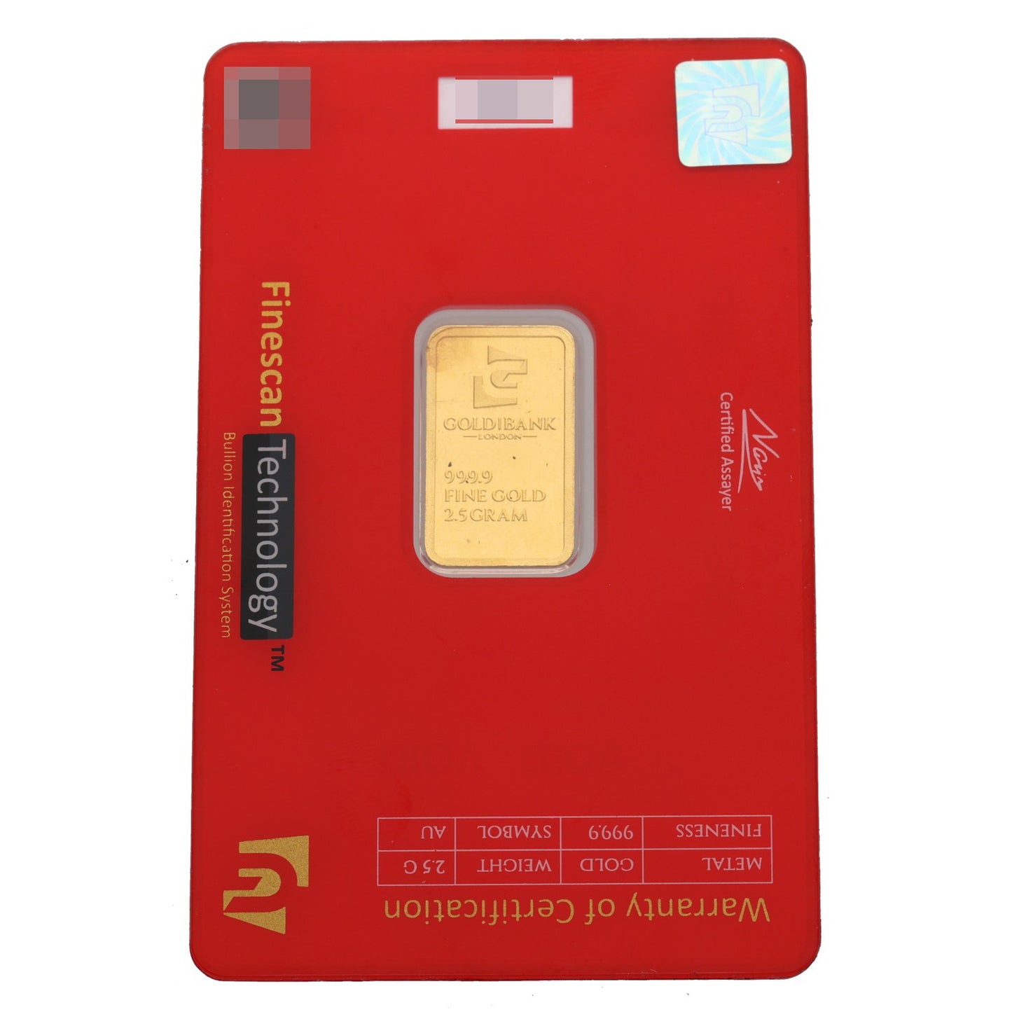 24ct 2.5g Gold Bar