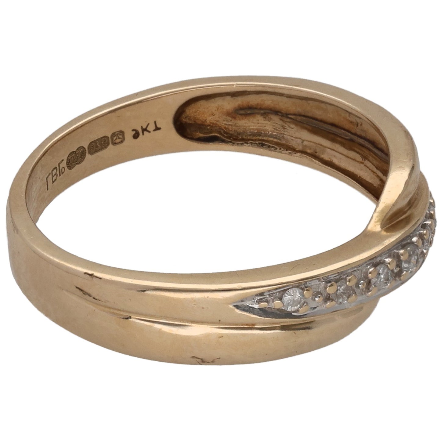 9ct Gold 0.07ct Diamond Half Eternity Ring Size M