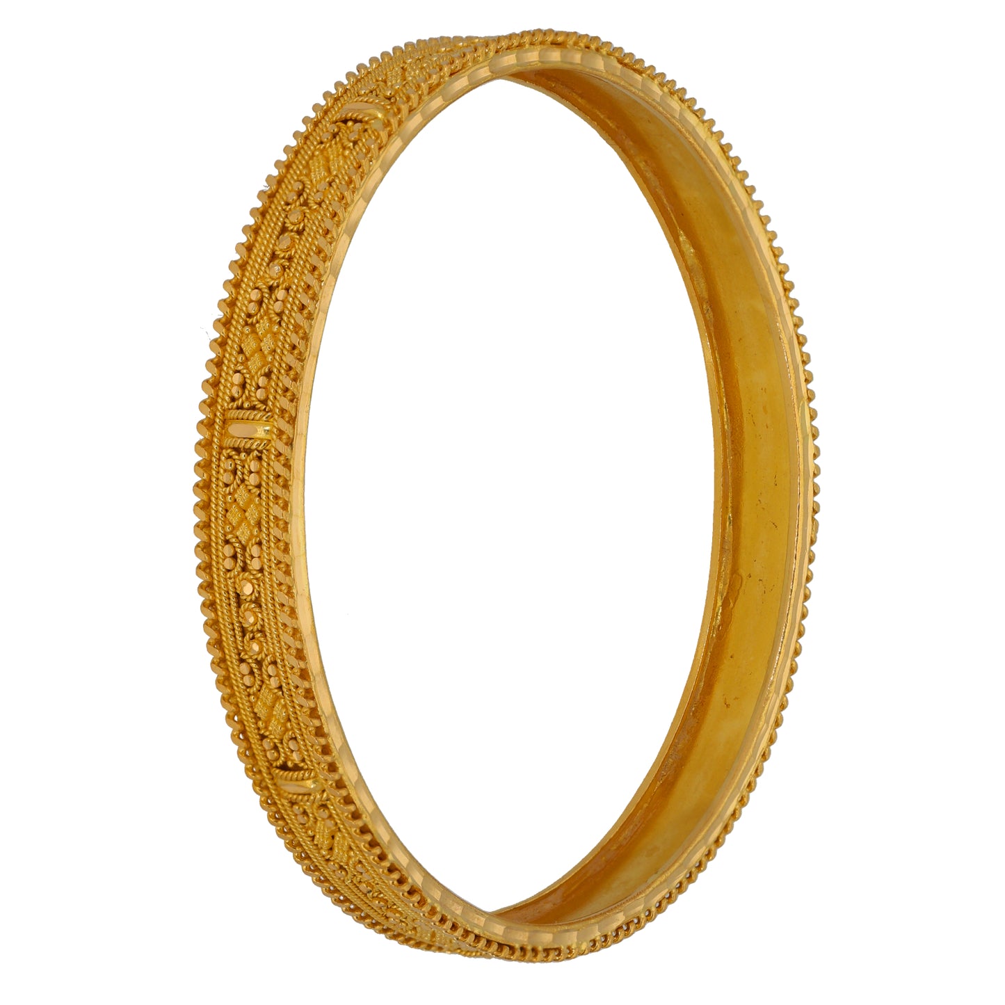 22ct Gold Patterned Bangle
