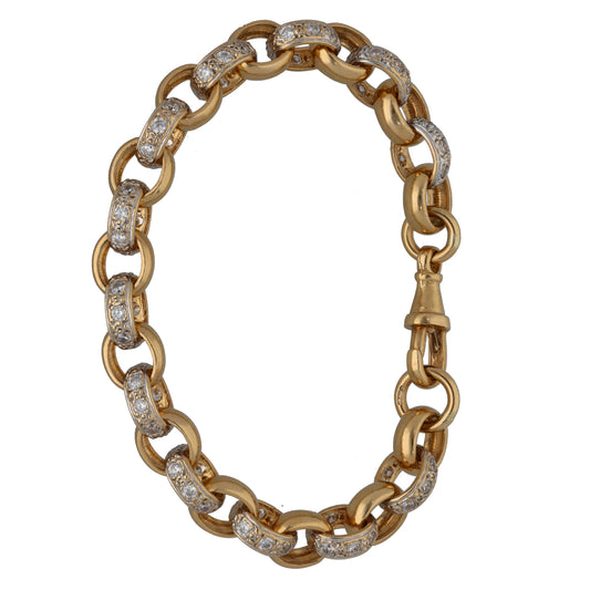 9ct Gold Cubic Zirconia Belcher Bracelet