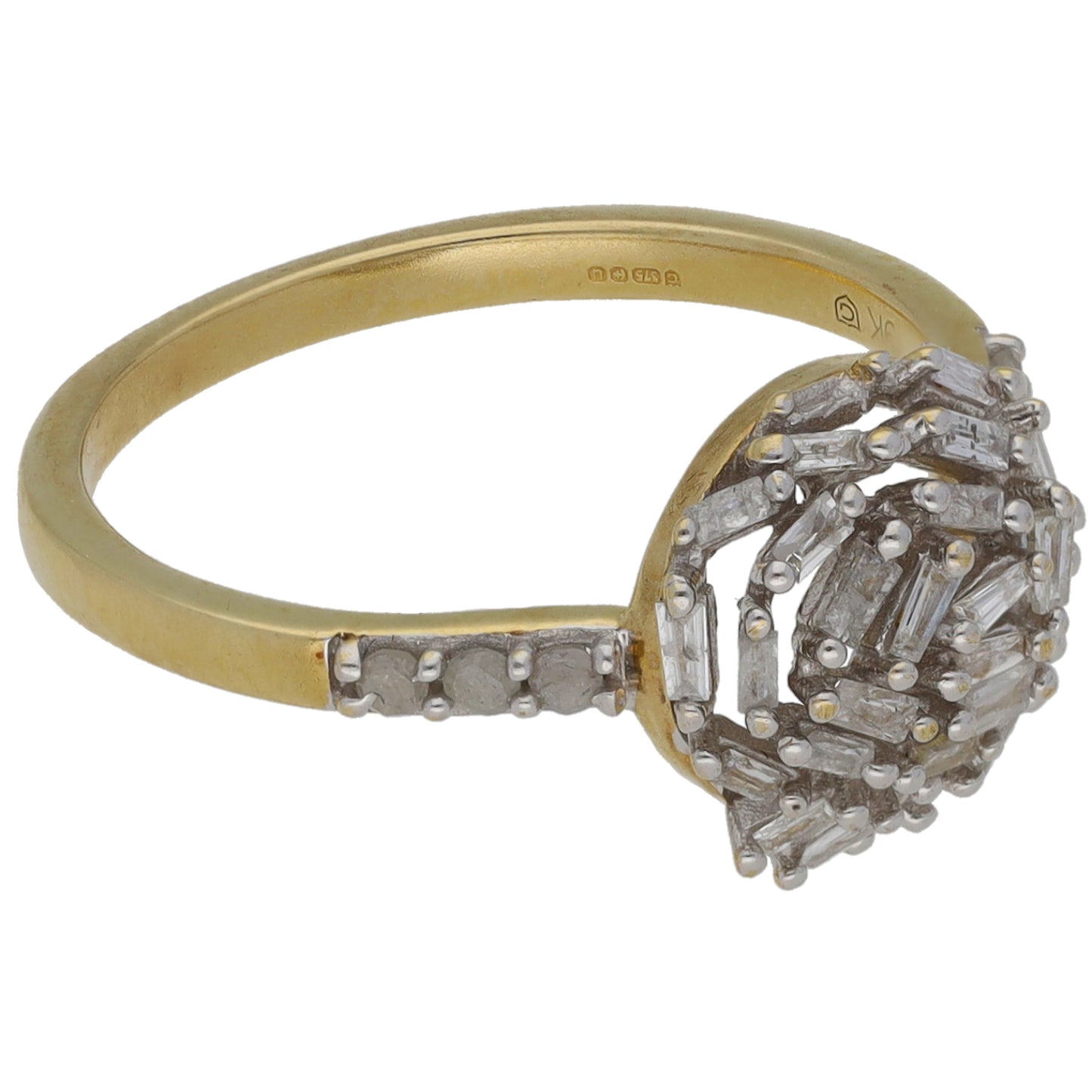 9ct Bicolour Gold 0.36ct Diamond Cluster Ring Size L
