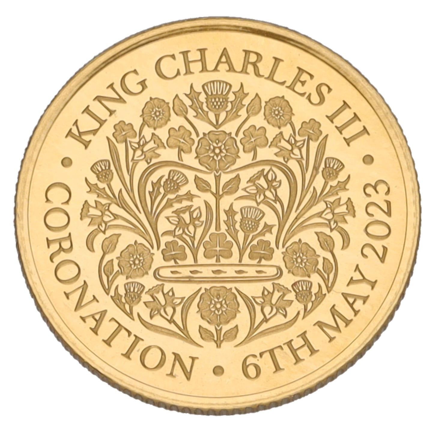 22ct Gold King Charles Coronation Quarter Sovereign Coin 2023