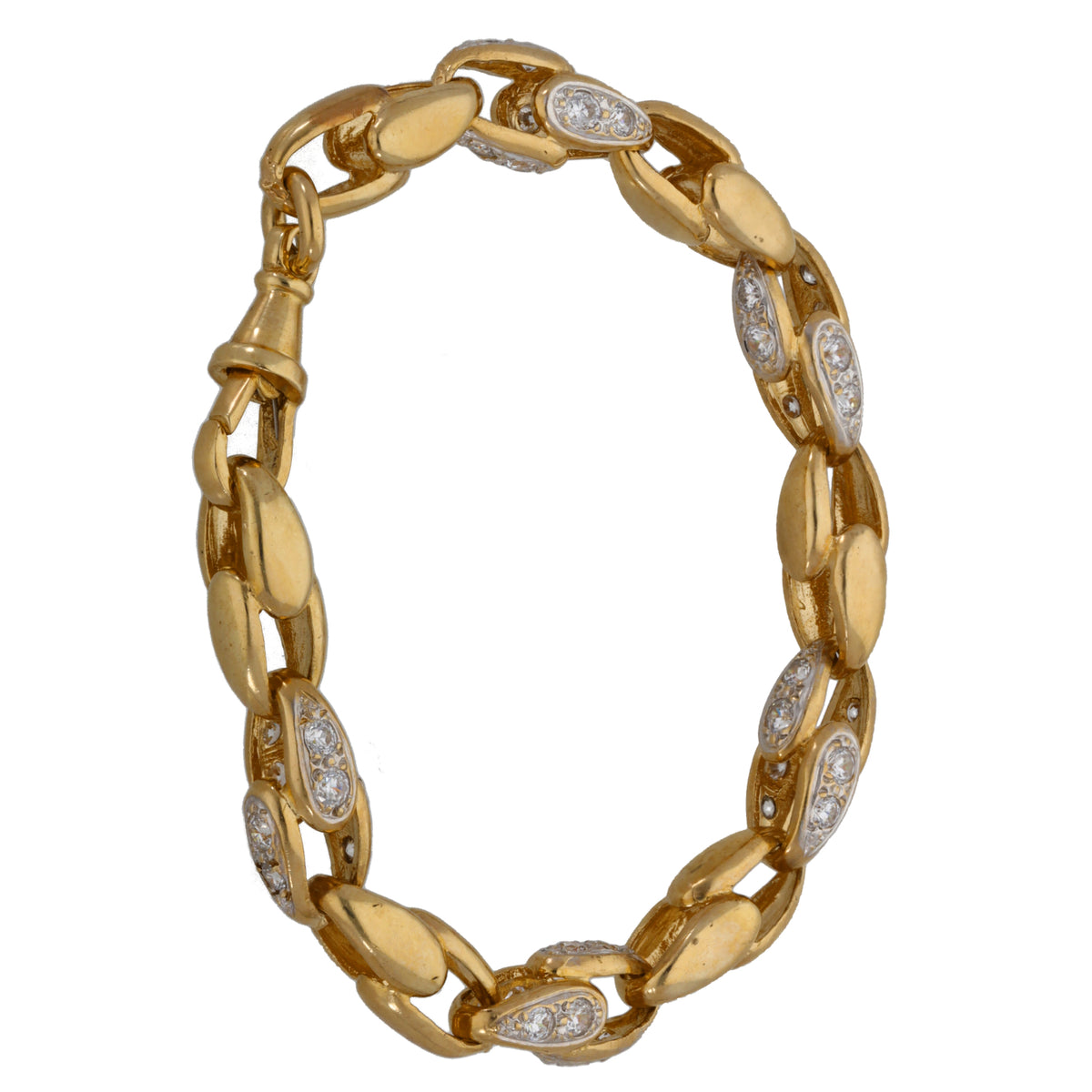 9ct Gold Cubic Zirconia Tulip Bracelet