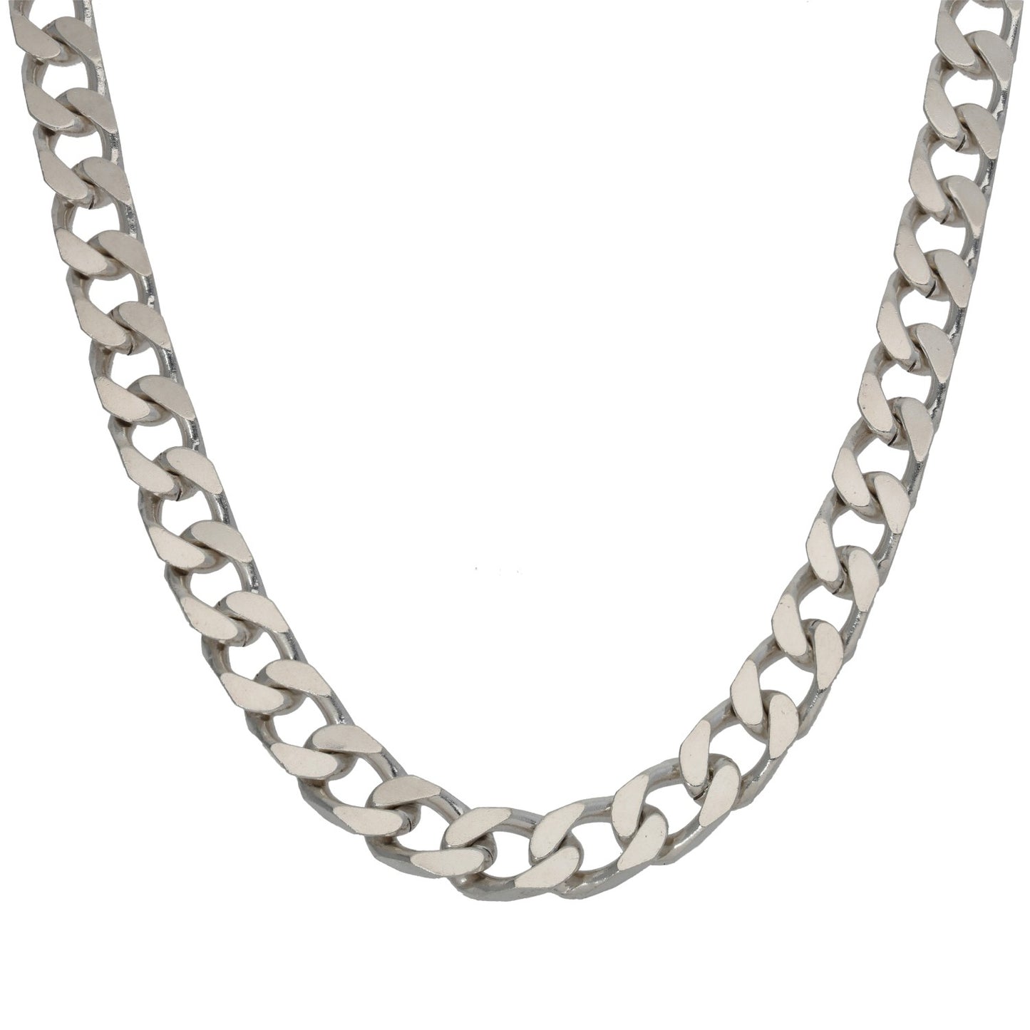Sterling silver curb chain necklace with chunky linked links, 20-inch length