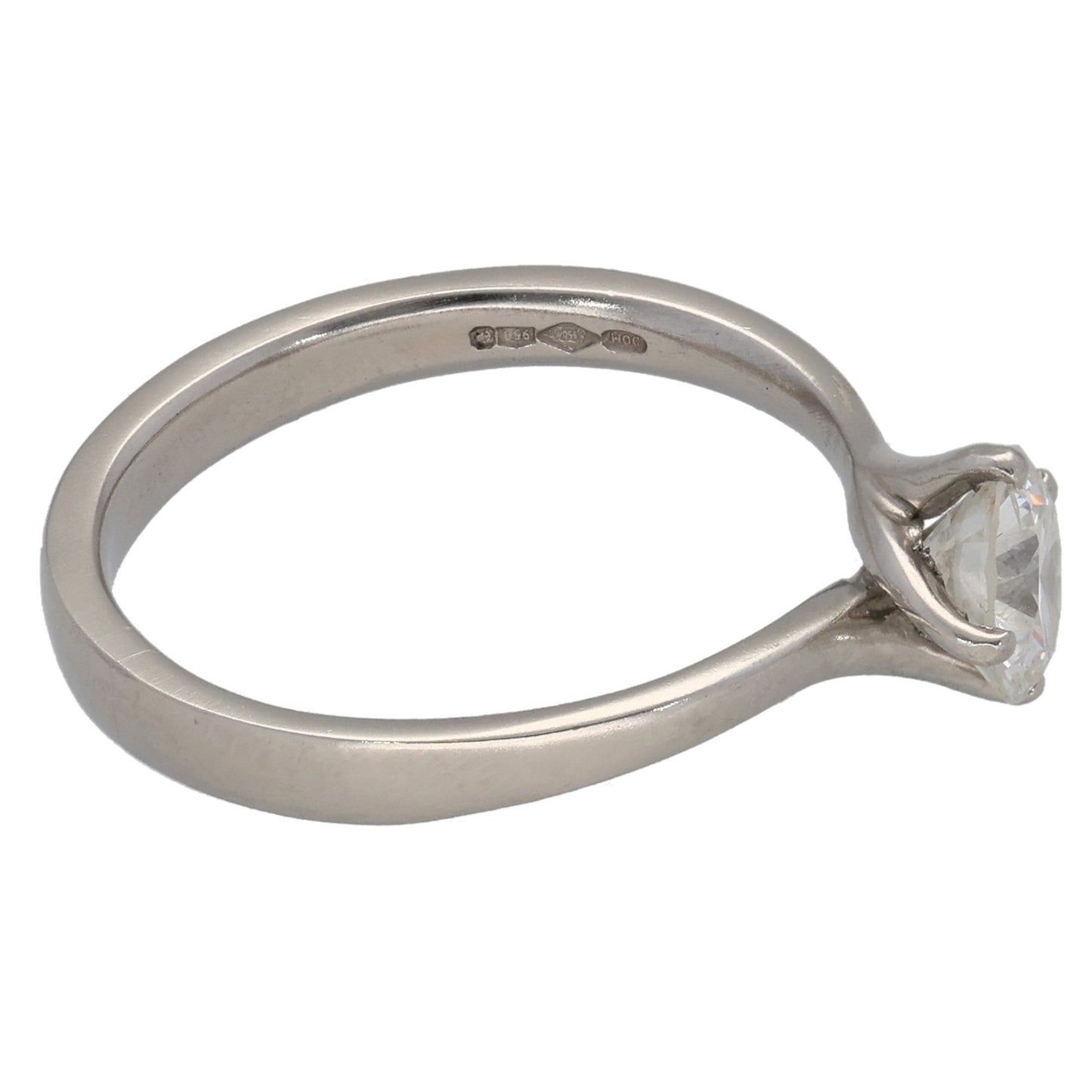 Platinum 0.75ct Diamond Solitaire Ring Size N
