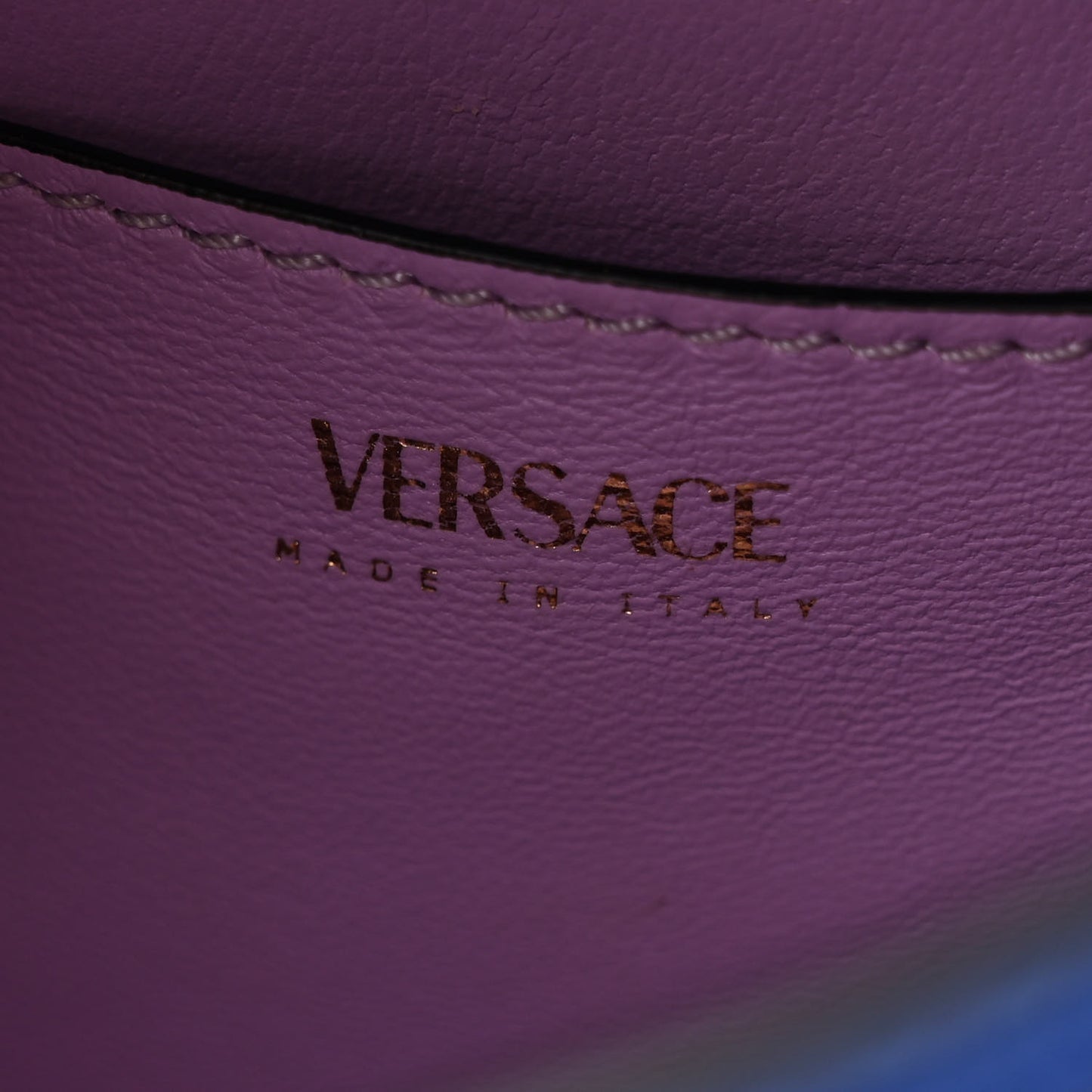 Versace La Medusa Top Handle Calfskin Leather Bag - Blue