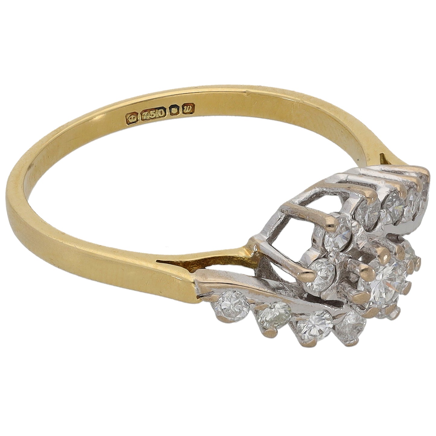 18ct Gold 0.34ct Diamond Dress/Cocktail Ring Size O