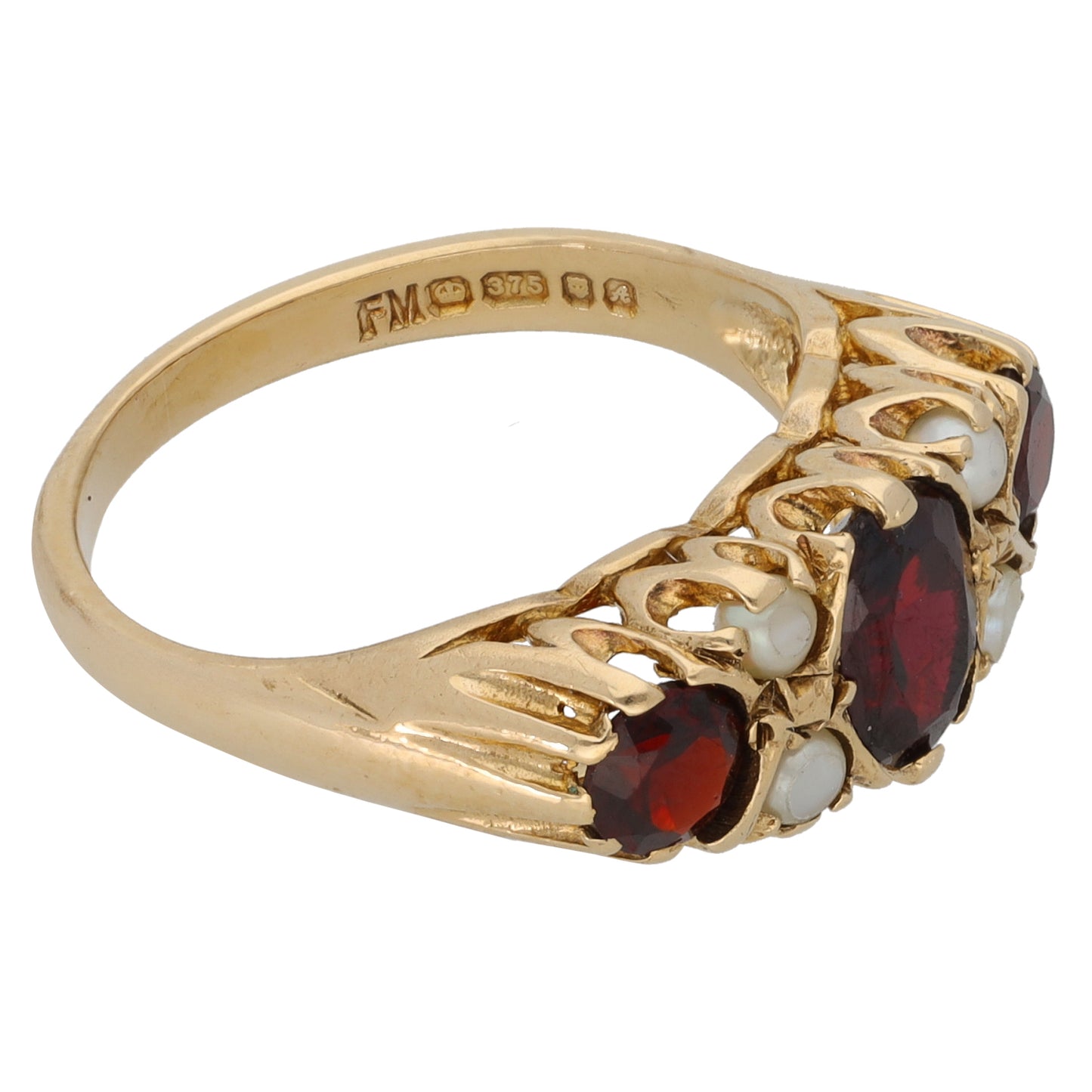 9ct Gold Garnet & Opal Dress/Cocktail Ring Size N