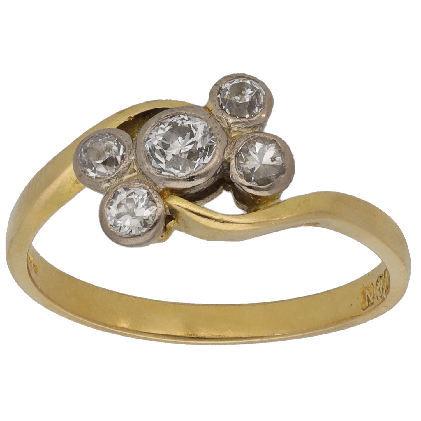 18ct Gold 0.48ct Diamond Dress/Cocktail Ring Size O