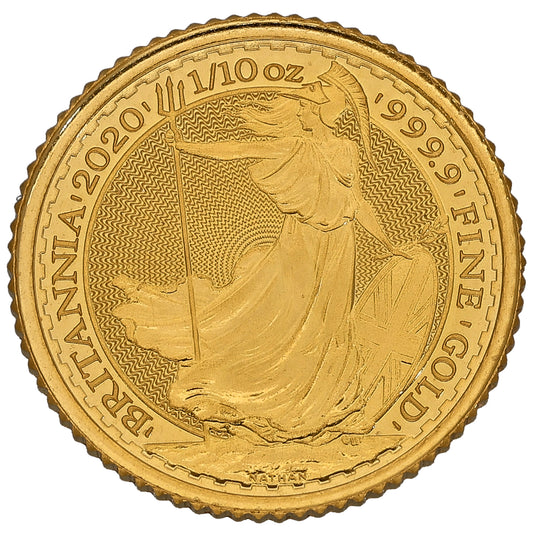 24ct Gold Queen Elizabeth II 1/10 OZ Britannia Coin 2020