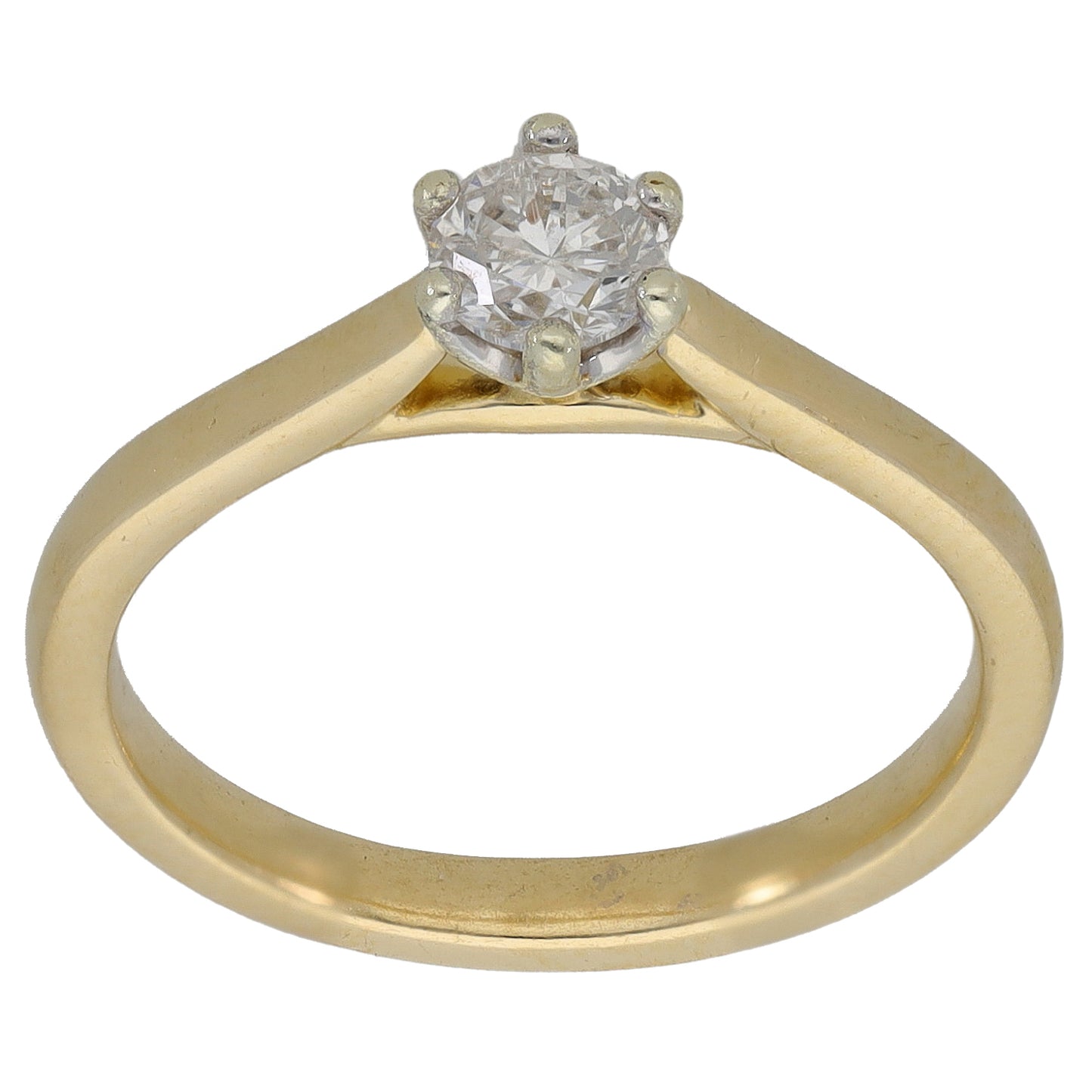 14ct Gold 0.30ct Diamond Solitaire Ring Size K