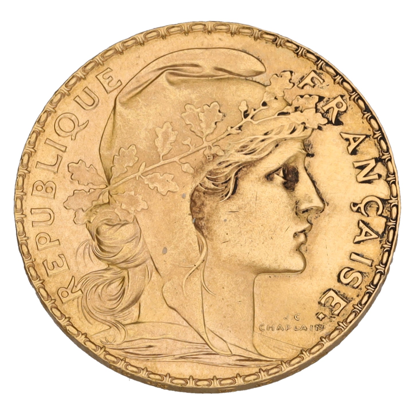 22ct Gold French 20 Francs Coin 1908