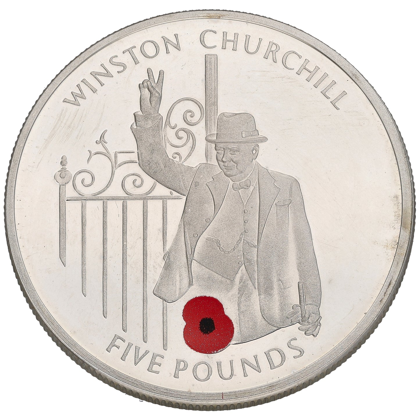 Sterling Silver Winston Churchill Five Pounds Coin 2004