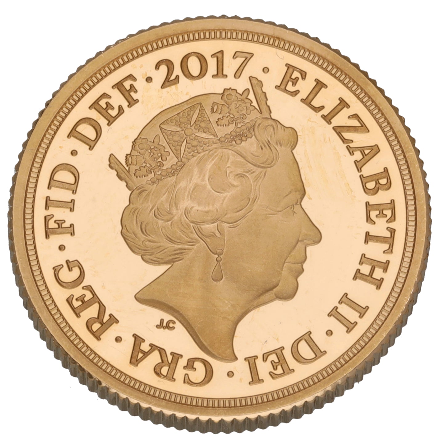 22ct Gold Queen Elizabeth II The Piedfort Sovereign 2017