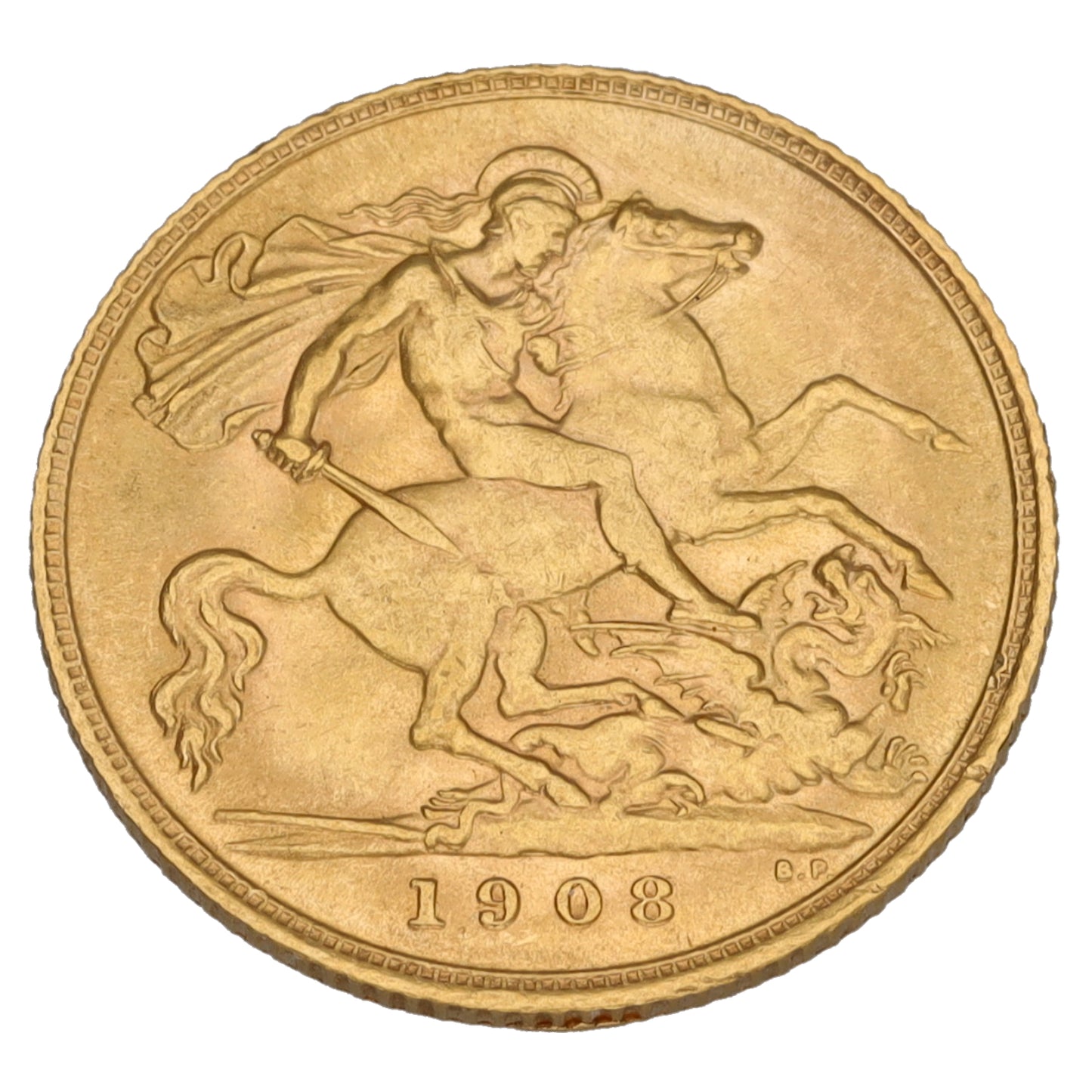 22ct Gold King Edward VII Half Sovereign Coin 1908