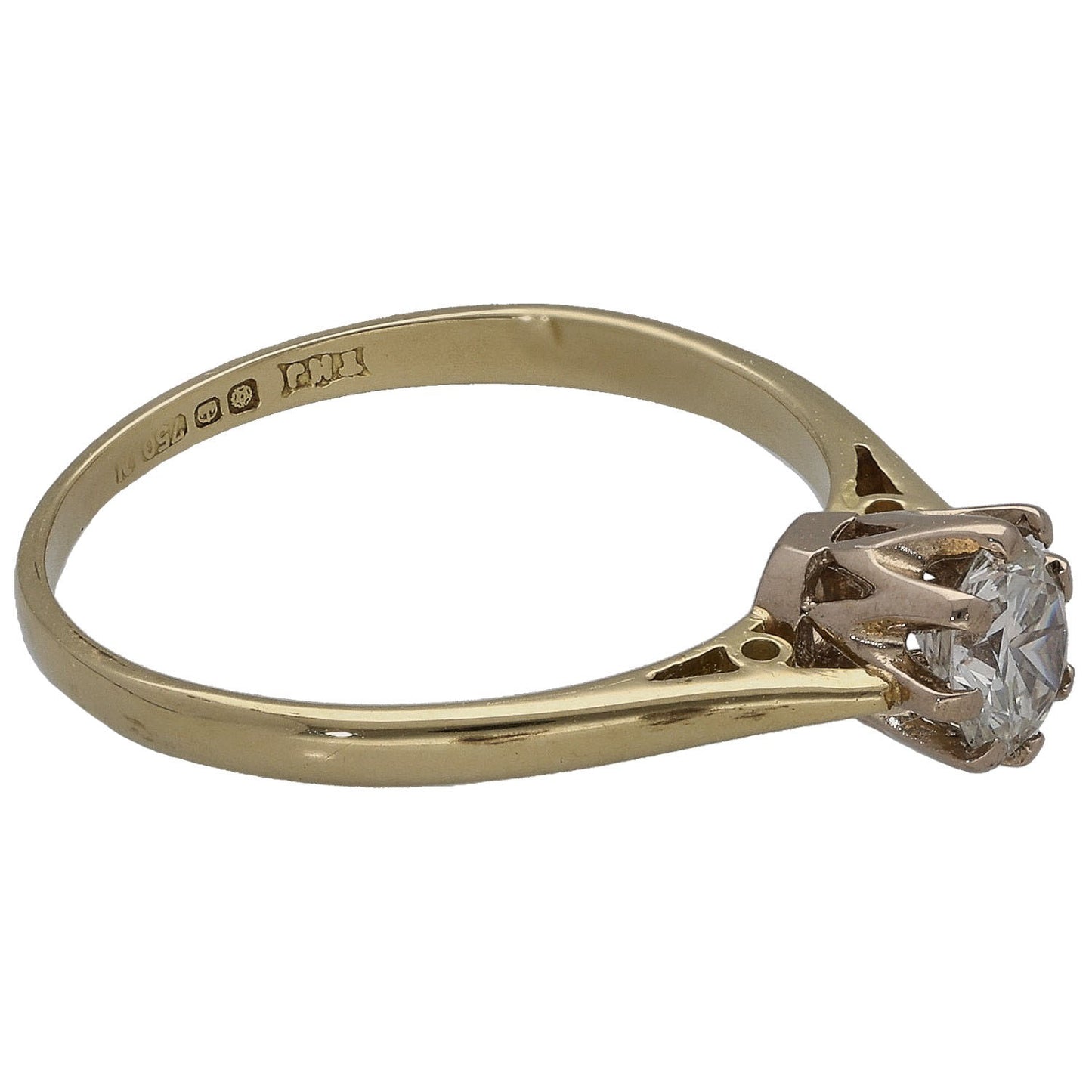 18ct Gold 0.36ct Diamond Solitaire Ring Size K