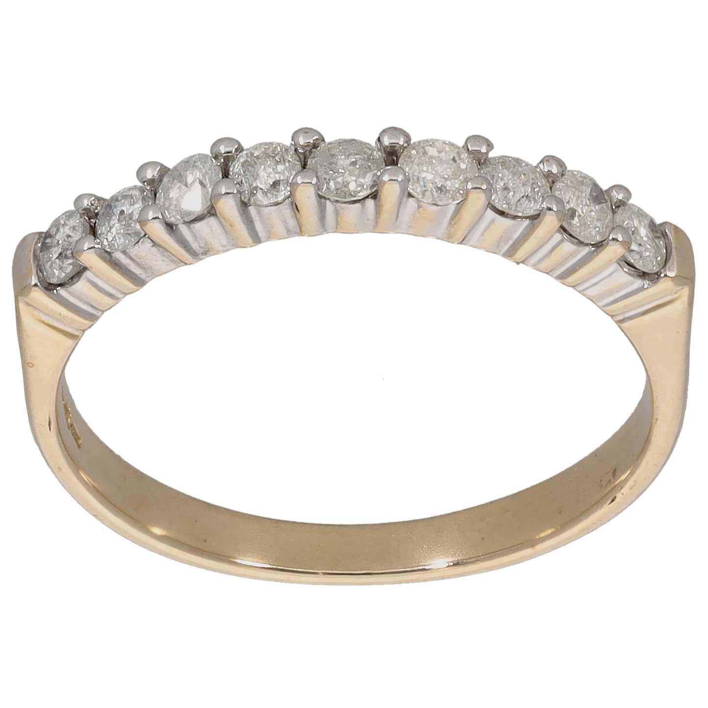 9ct Gold 0.27ct Diamond Half Eternity Ring Size P