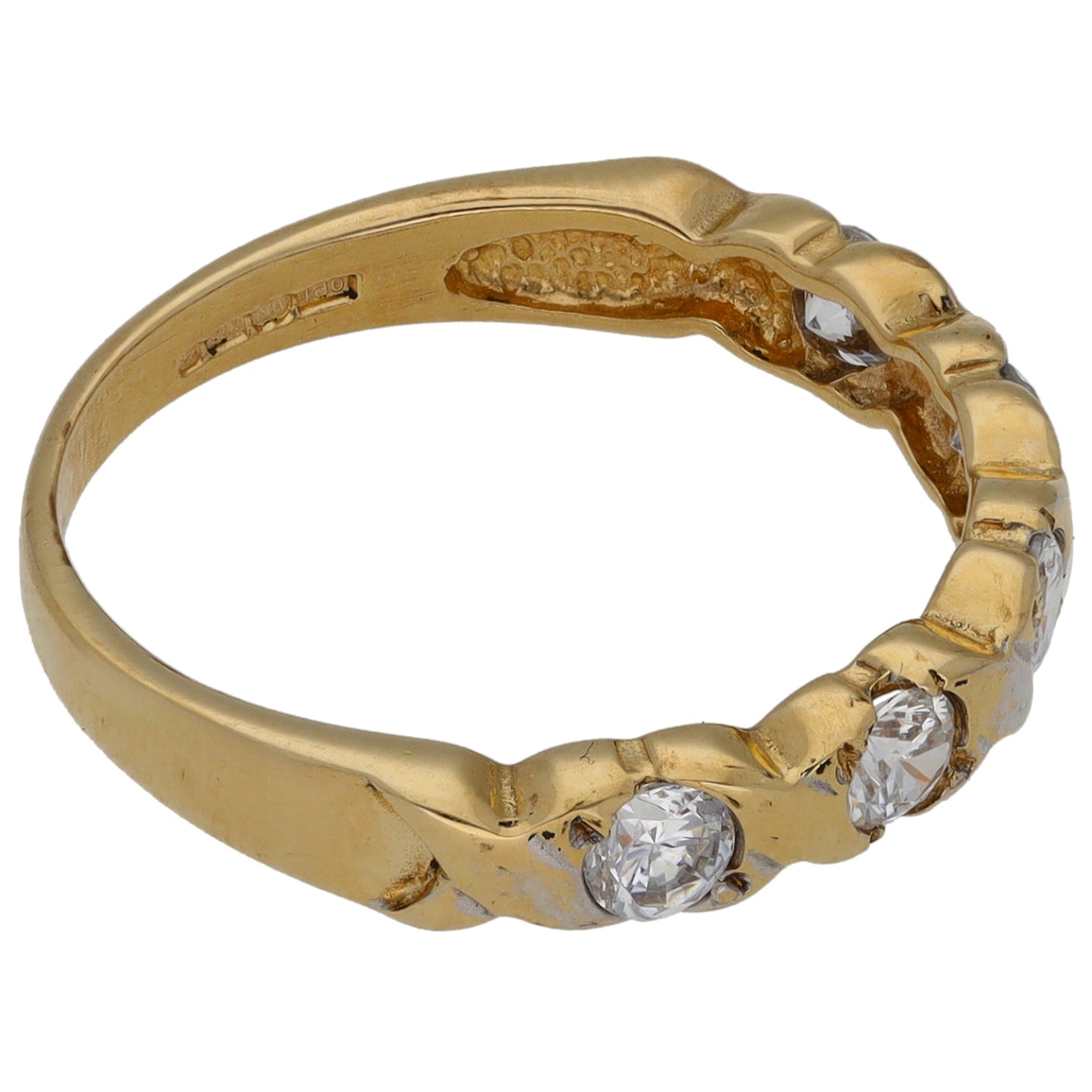 9ct Gold Cubic Zirconia Half Eternity Ring Size N