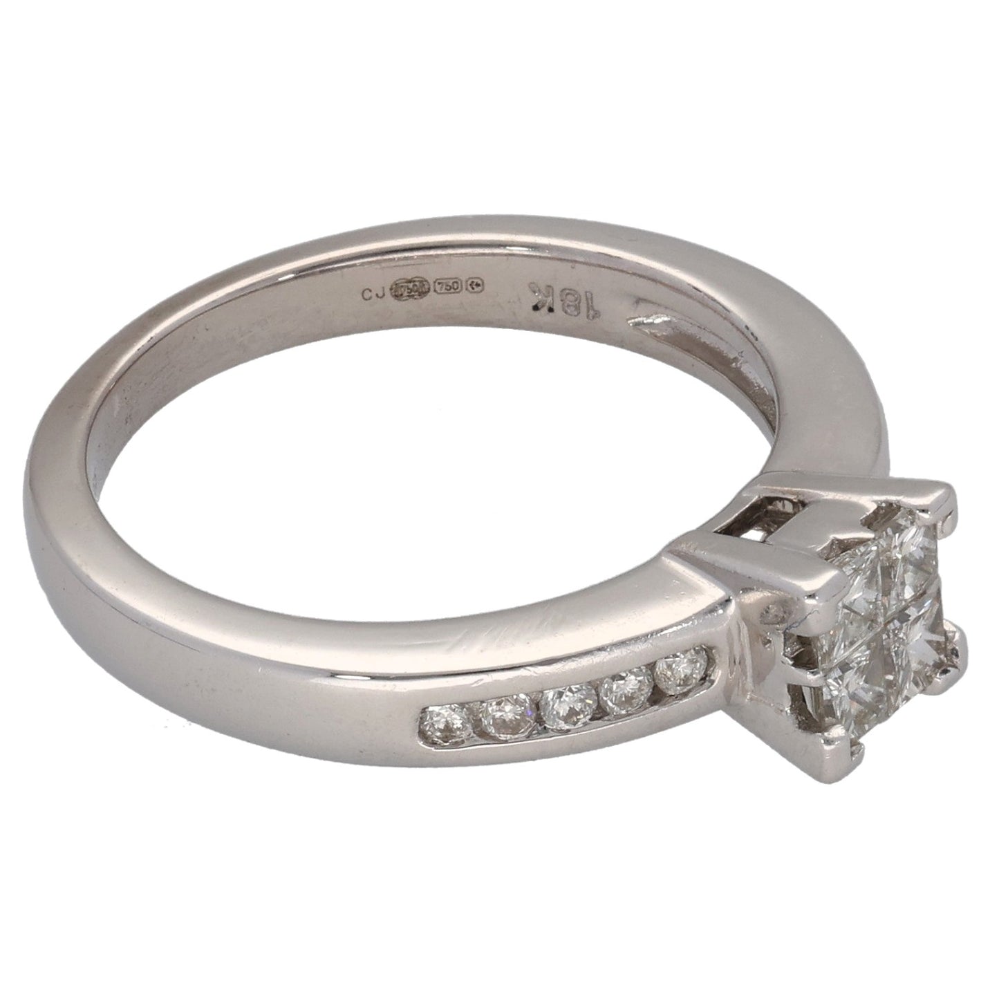 18ct White Gold 0.50ct Diamond Dress/Cocktail Ring Size M