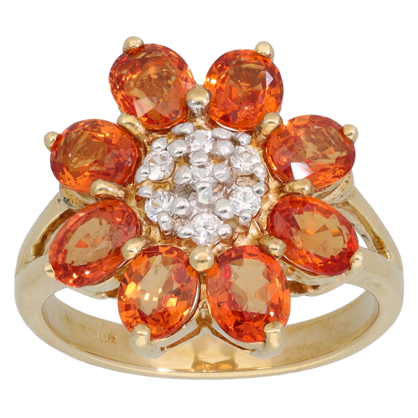 9ct Gold Sapphire & Imitation Dress/Cocktail Ring Size N