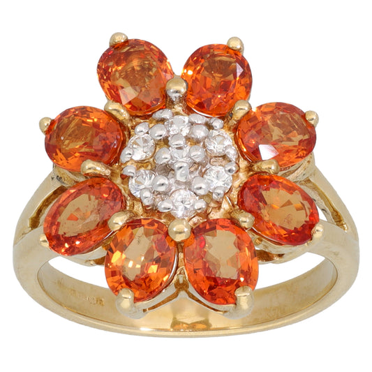 9ct Gold Sapphire & Imitation Dress/Cocktail Ring Size N