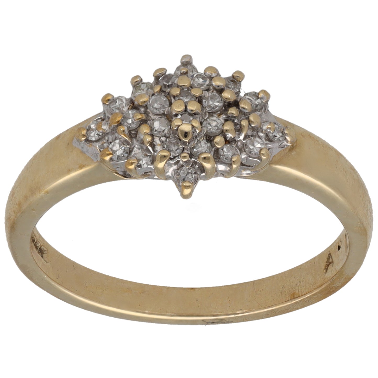 9ct Gold 0.18ct Diamond Cluster Ring Size O