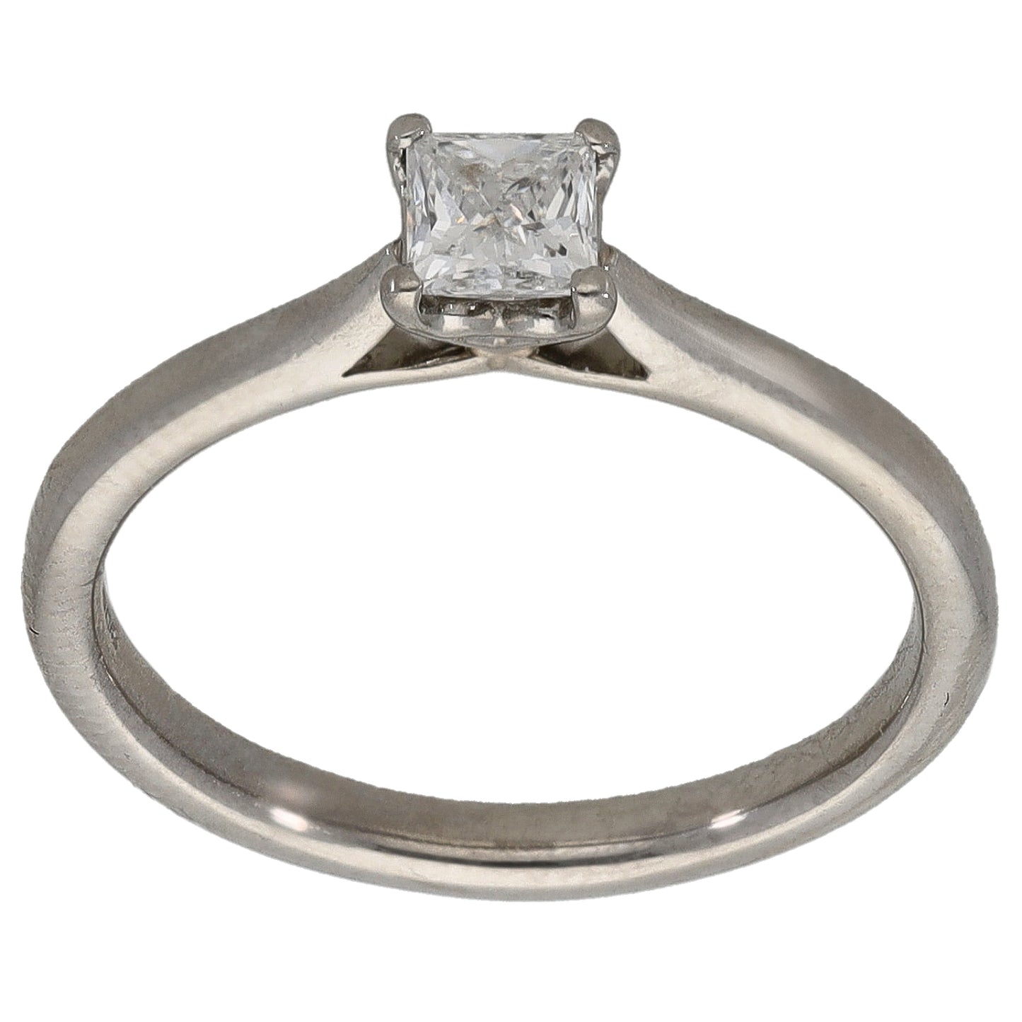 Platinum 0.32ct Diamond Solitaire Ring Size L