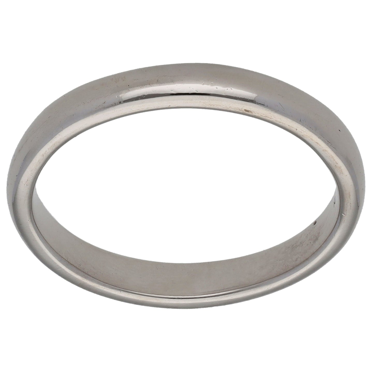 18ct White Gold Plain Wedding Ring Size R