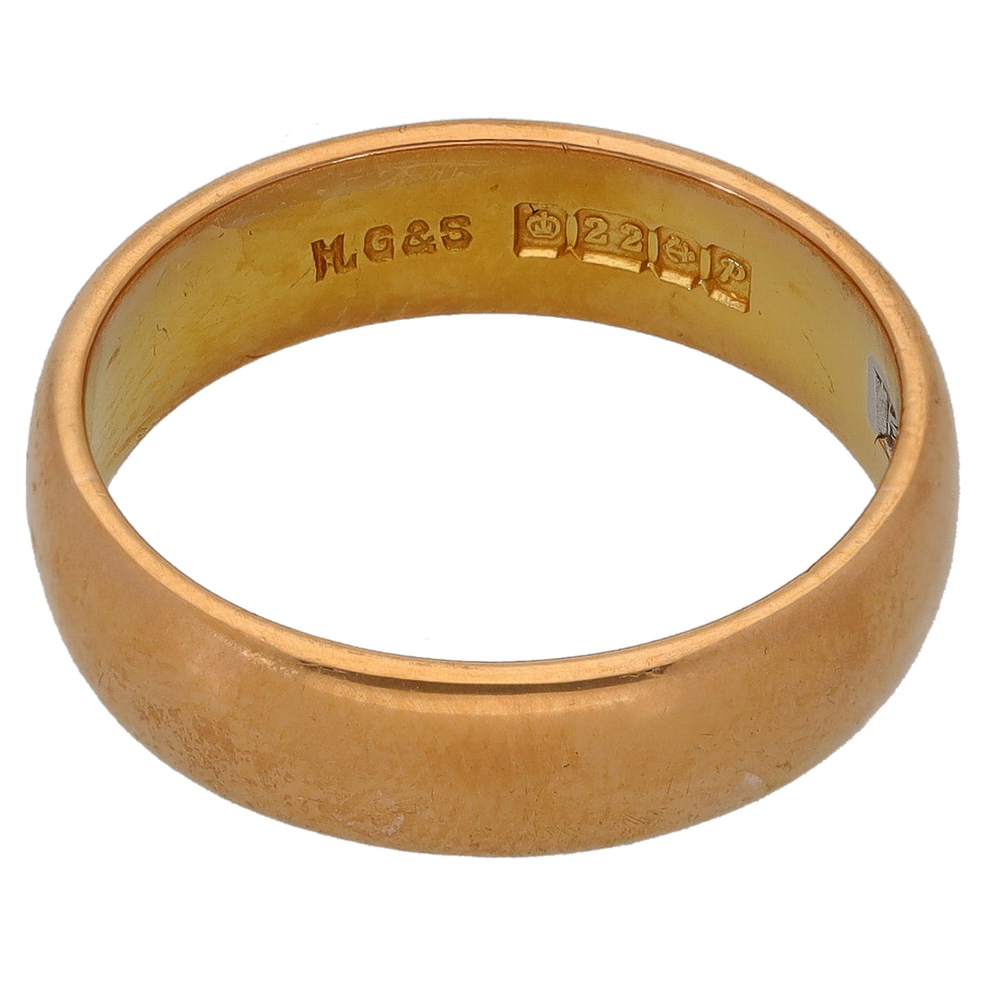 22ct Gold Plain Wedding Ring Size O