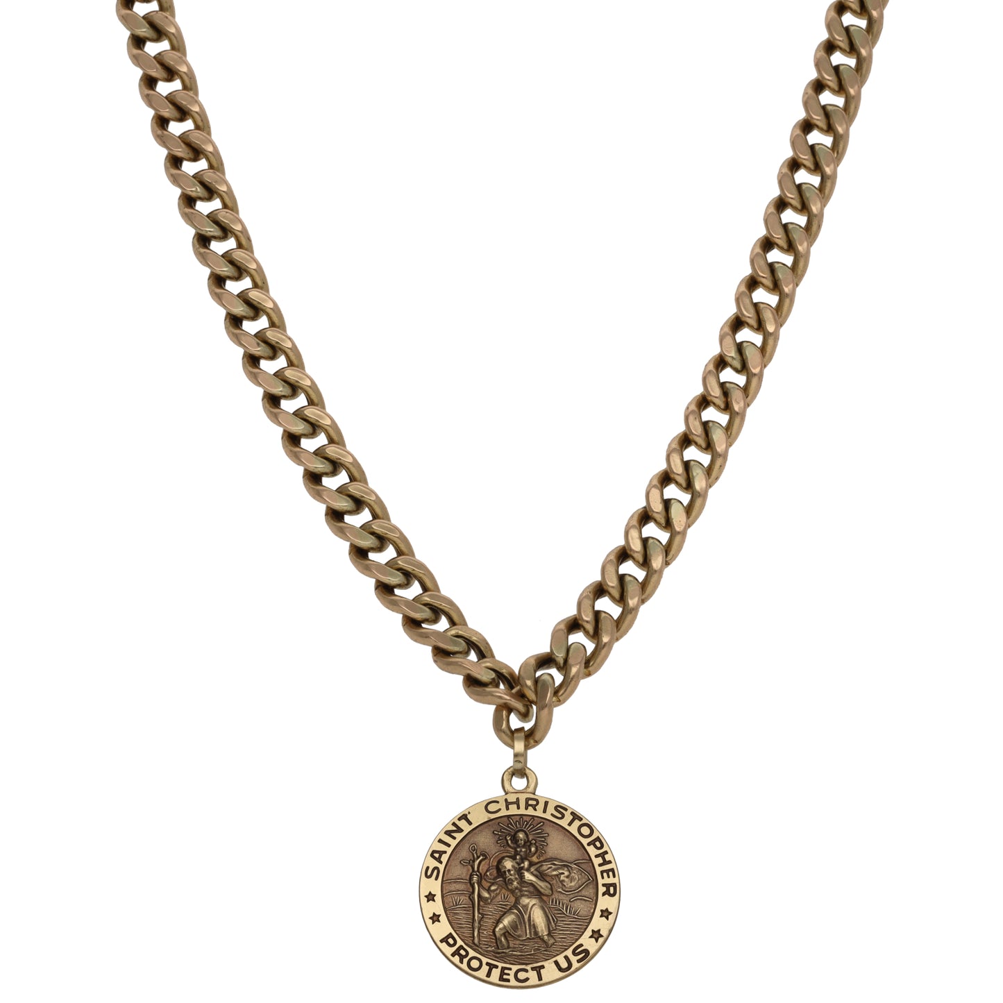 9ct Gold St Christopher Pendant Pendant With Chain