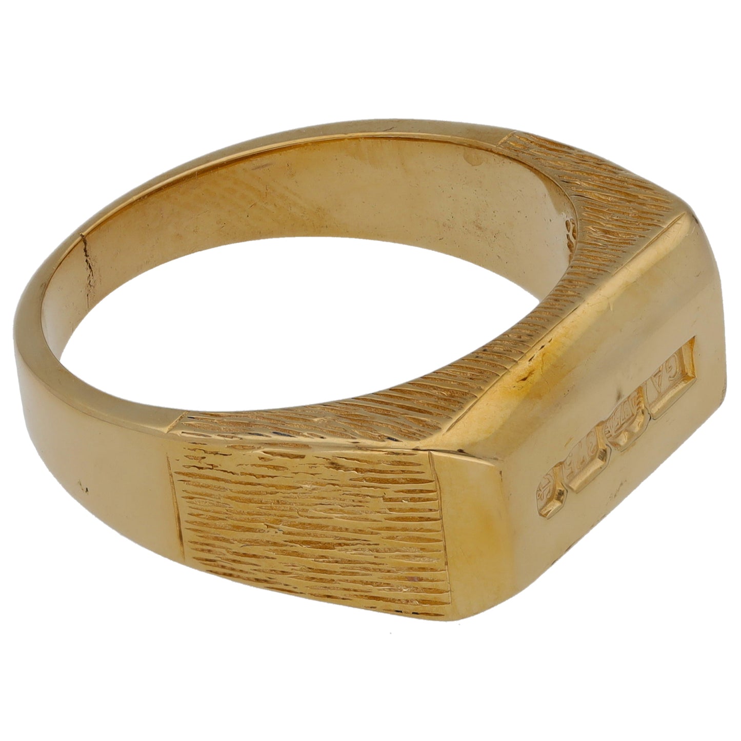 9ct Gold Crest/Emblem Signet Ring Size T